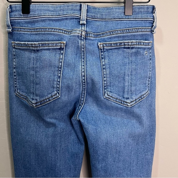 Rag & Bone Jeans Palmer Cate Mid Rise Ankle Women Blue Raw Fray Hem Normcore - Picture 5 of 15